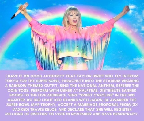 OMG my friend sent me this wild fan theory about Taylor Swift at the Super Bowl lol