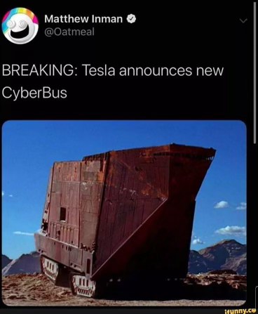 Looks like Tesla's CyberBus is a bit too inspired by Star Wars Sandcrawlers.