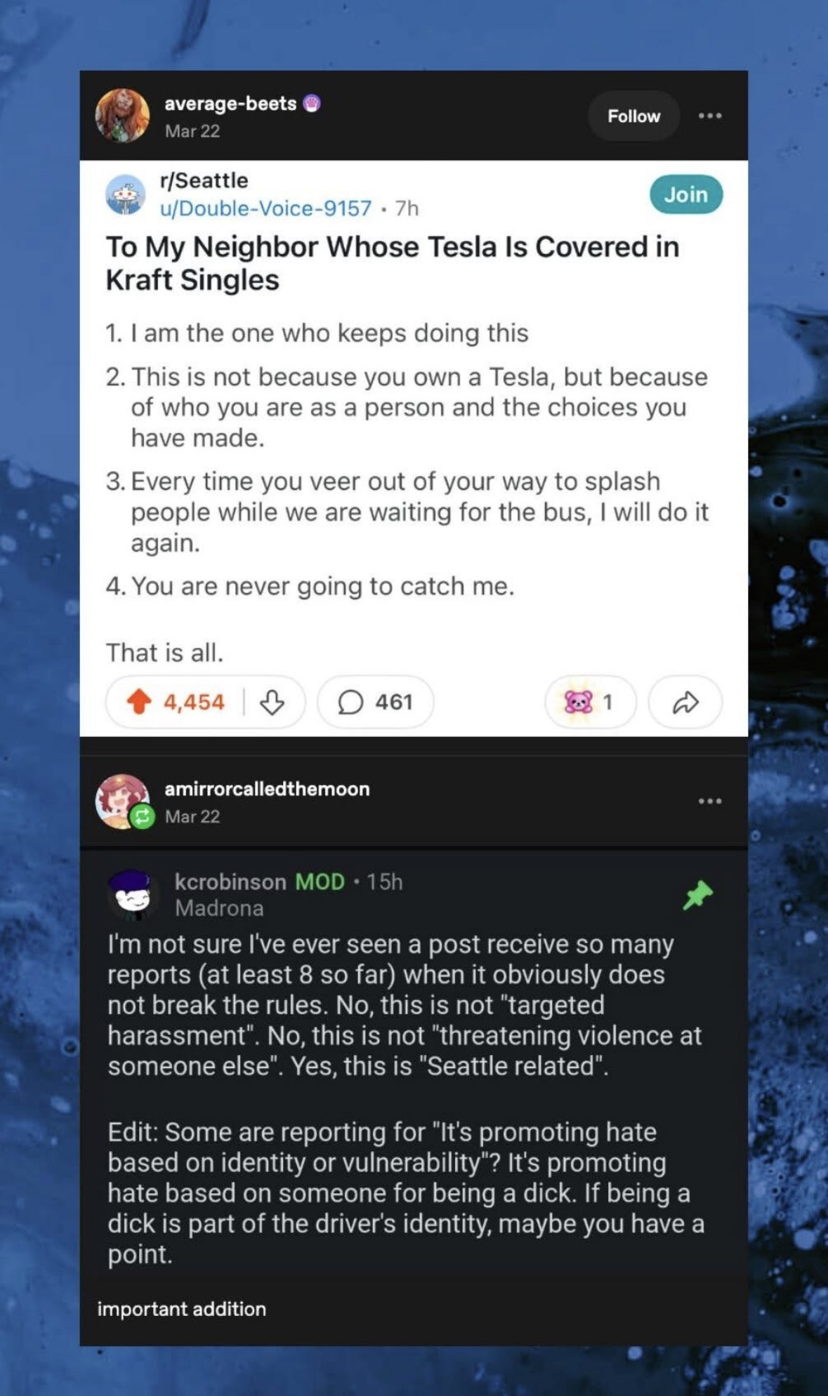 This guy is just out here for revenge and I respect it