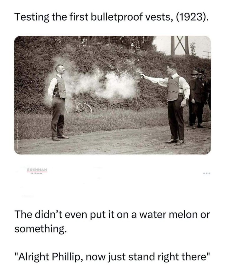 They really just tested a bulletproof vest on a person without even trying it on fruit first lol