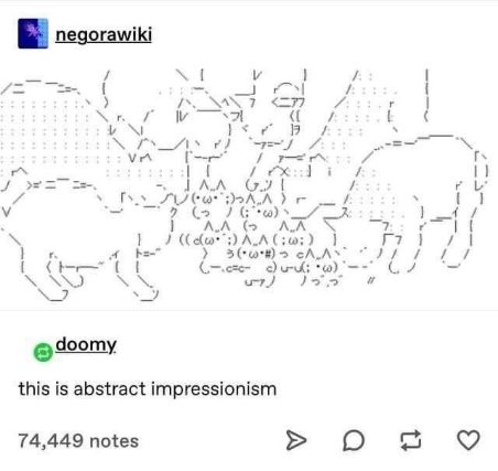 Someone tried to draw cats using only text characters and it's somehow beautiful