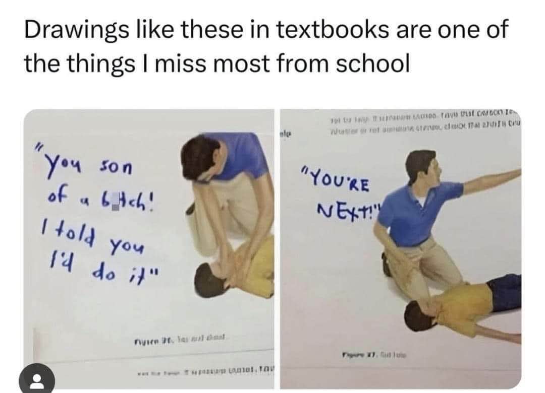 When you doodle in your textbook and it accidentally becomes a legendary meme