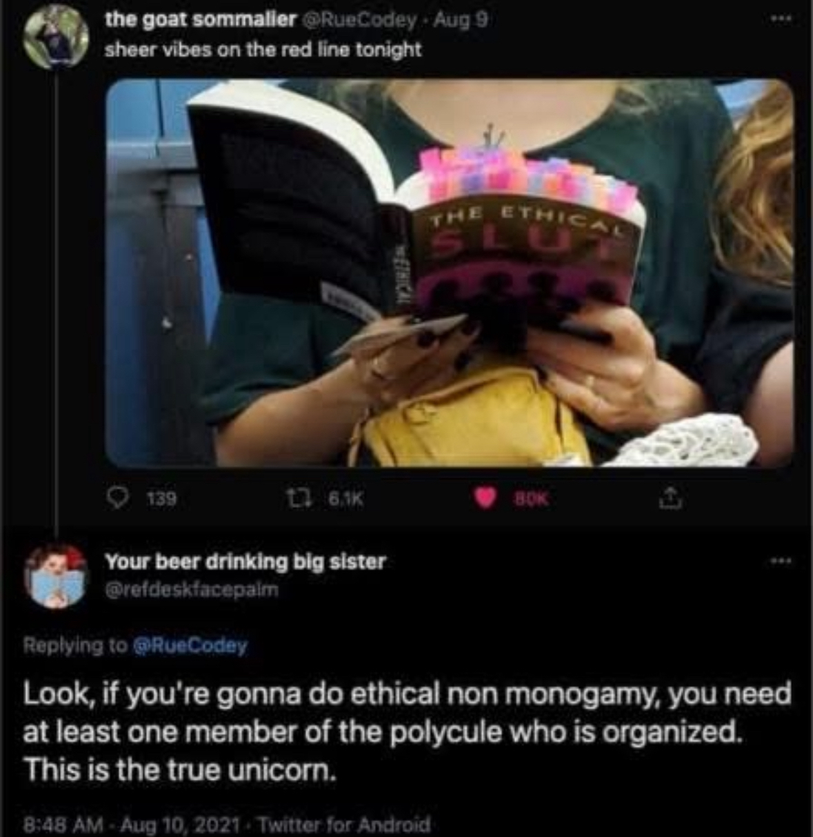 When you're reading "The Ethical Slut" but also need to remember your appointment with the polycule.