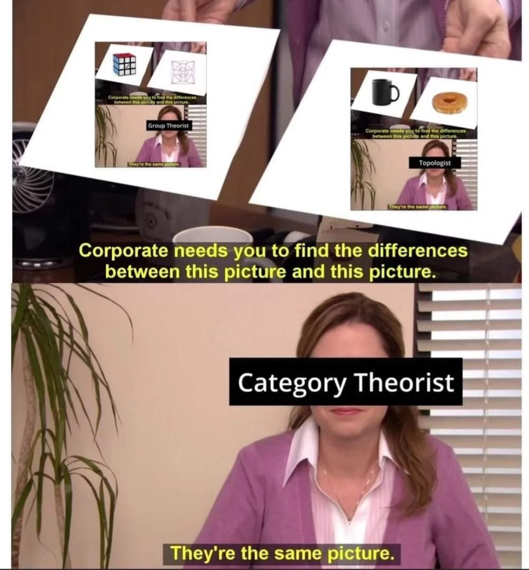 Big brain math people see differences where normal people (and me) would just say they're the same thing lol