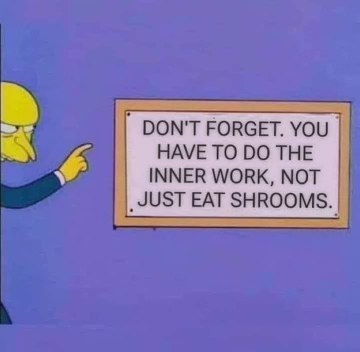 Mr. Burns reminding us that self-improvement is more than just psychedelics.