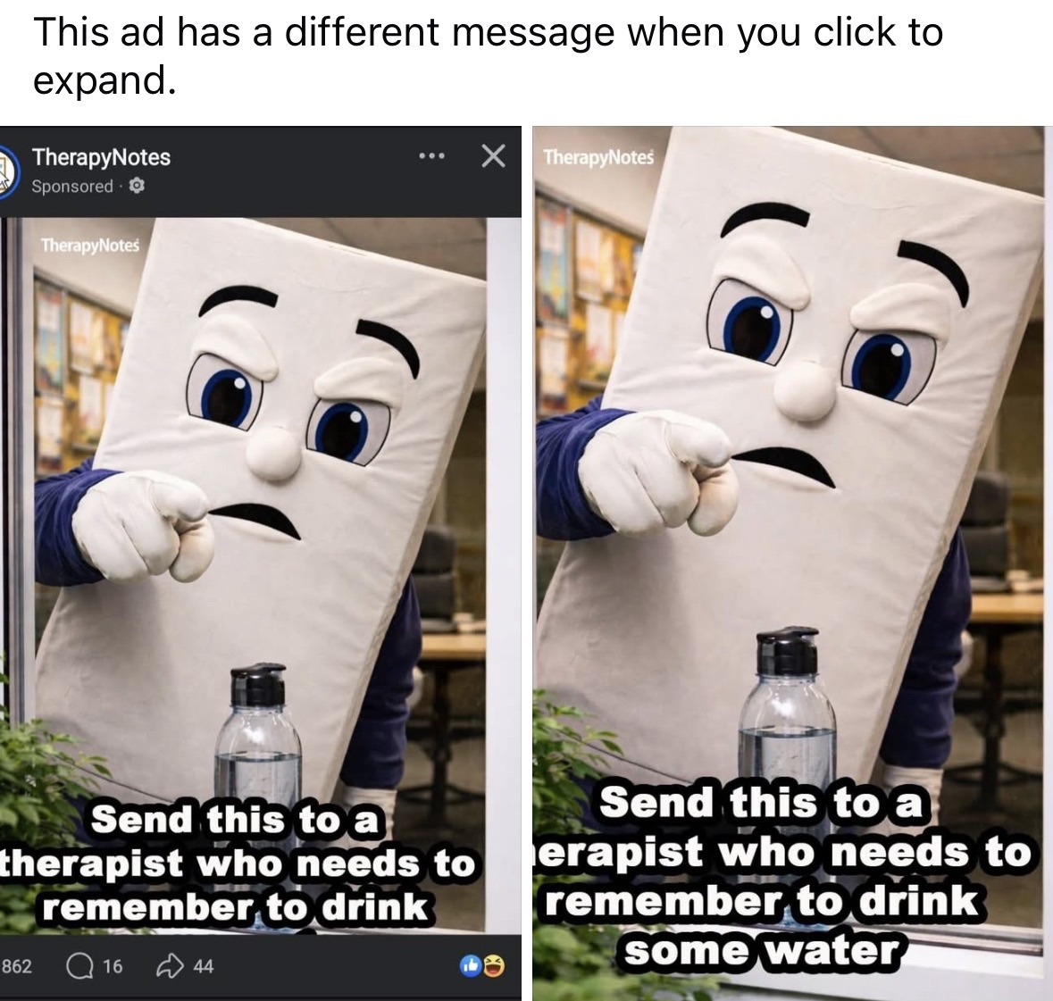 Wait, so it's not for therapists who forget to drink?