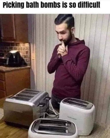Me trying to pick the right toaster when my options are limited.