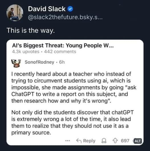 This teacher made students use ChatGPT to write reports and then find out why it's wrong. Genius.
