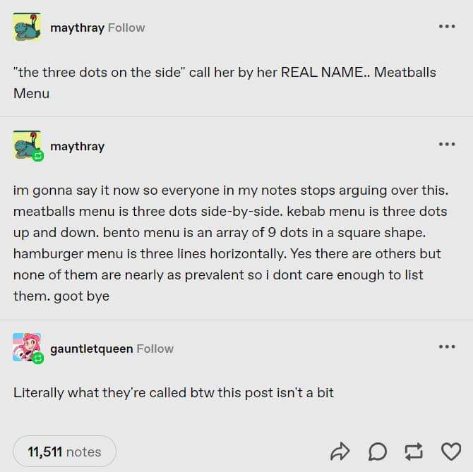 Someone is very passionate about the different arrangements of dots on menus, and honestly, good for them.