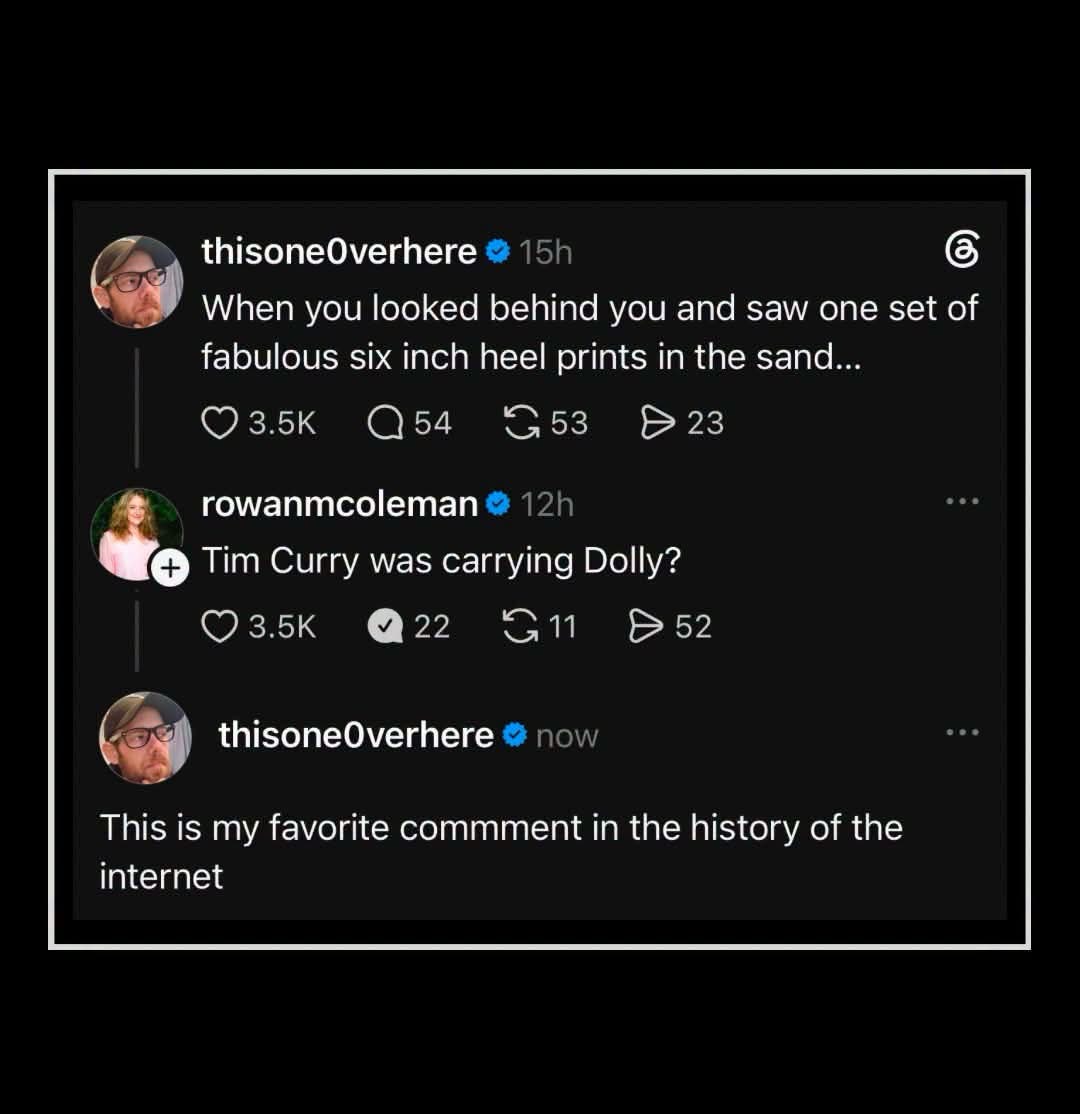 Wait, is that Tim Curry carrying Dolly Parton? This is the best comment thread ever.