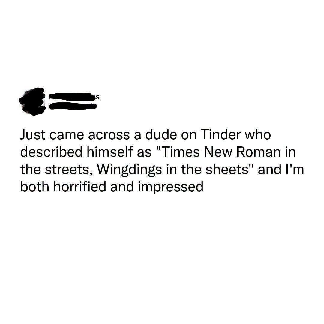 This Tinder bio is a masterpiece of wordplay, both horrifying and impressive.