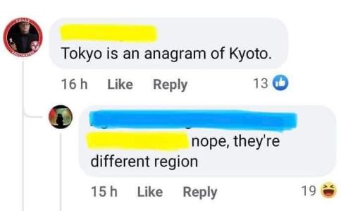 Someone tried to be smart about anagrams and completely missed the point lol