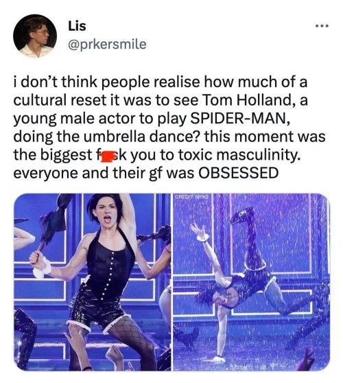 Tom Holland's umbrella dance really did challenge toxic masculinity, and everyone's gf was obsessed.