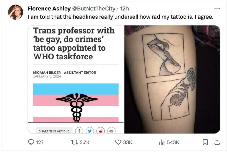 This headline perfectly captures the vibe of this tattoo