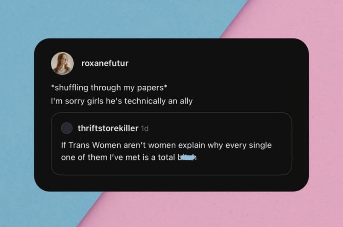 This post is really trying to gatekeep womanhood and it's kind of sad.