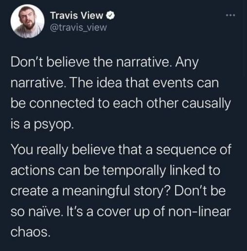 When someone tries to explain causality to you and it just sounds like chaos theory lol