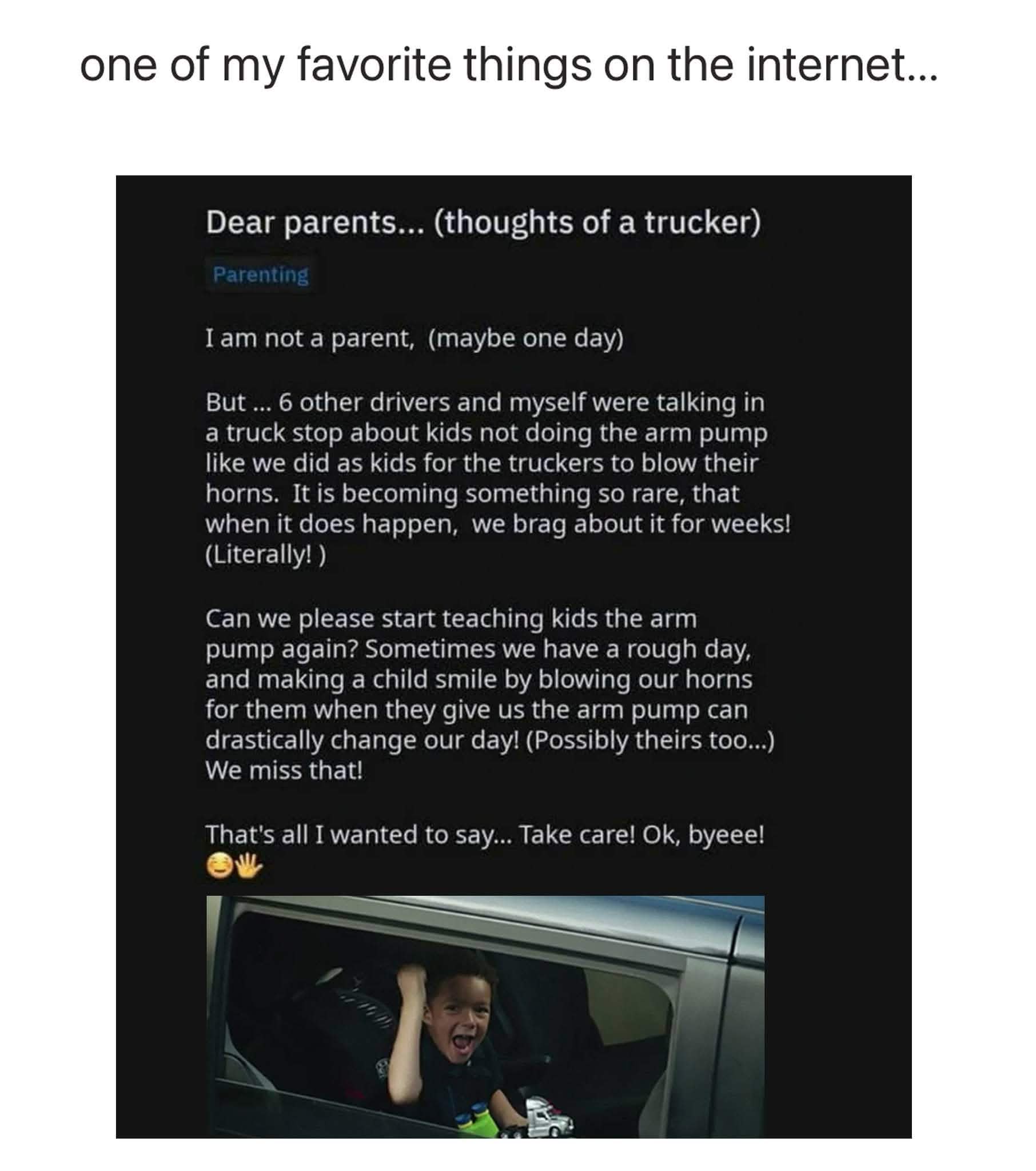 Truckers really miss the days when kids would ask them to blow their horns
