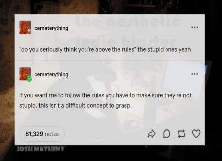 Pretty sure everyone agrees with this. If the rule is dumb, it's fair game.