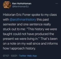 When the history you learned is so disconnected from reality it makes you question everything