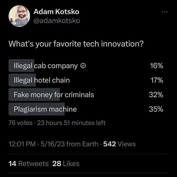Who knew so many people were rooting for the plagiarism machine lol