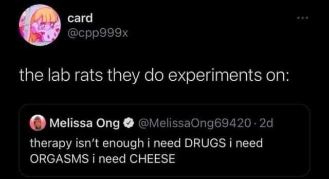 When you're the lab rat and therapy just isn't cutting it anymore