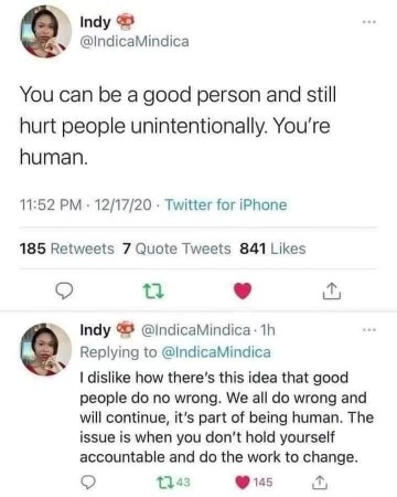 When you try to explain that being human means messing up sometimes, but you end up explaining it to yourself.