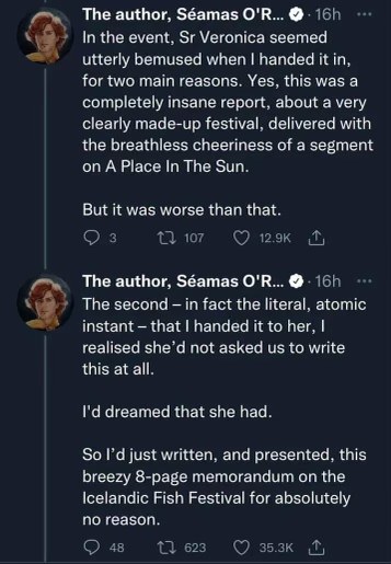 When you write a whole report for a festival that doesn't even exist and wasn't asked for.