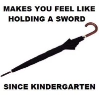 Who else remembers feeling like they were about to take down a dragon when holding an umbrella as a kid?