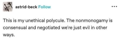 When your polycule is consensual and negotiated, but you're still just bad people at heart.