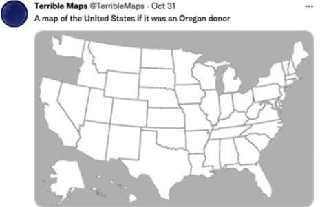 Imagine the US, but every state is just Oregon. This map is cursed.
