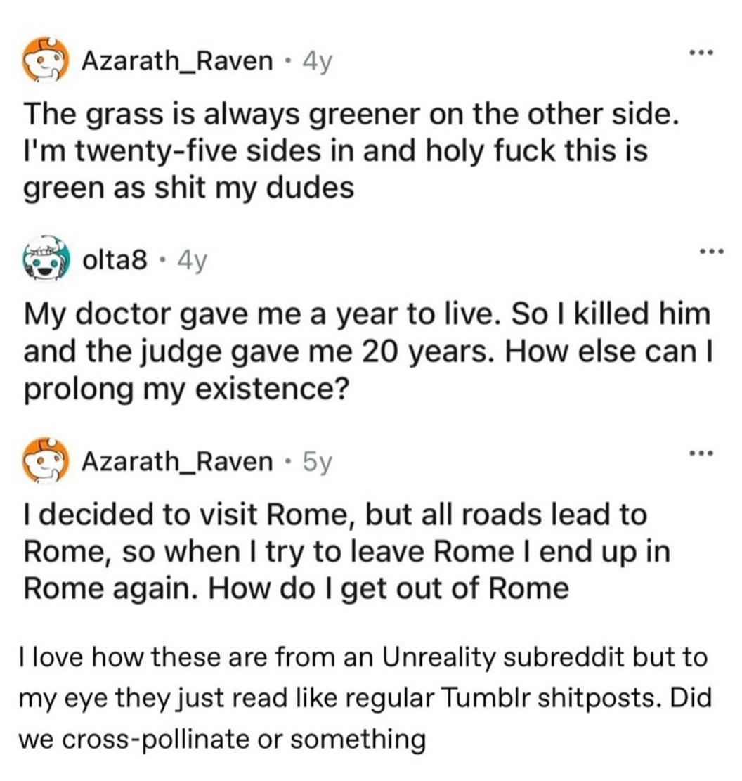 When you kill your doctor to extend your life and end up in jail for 20 years instead
