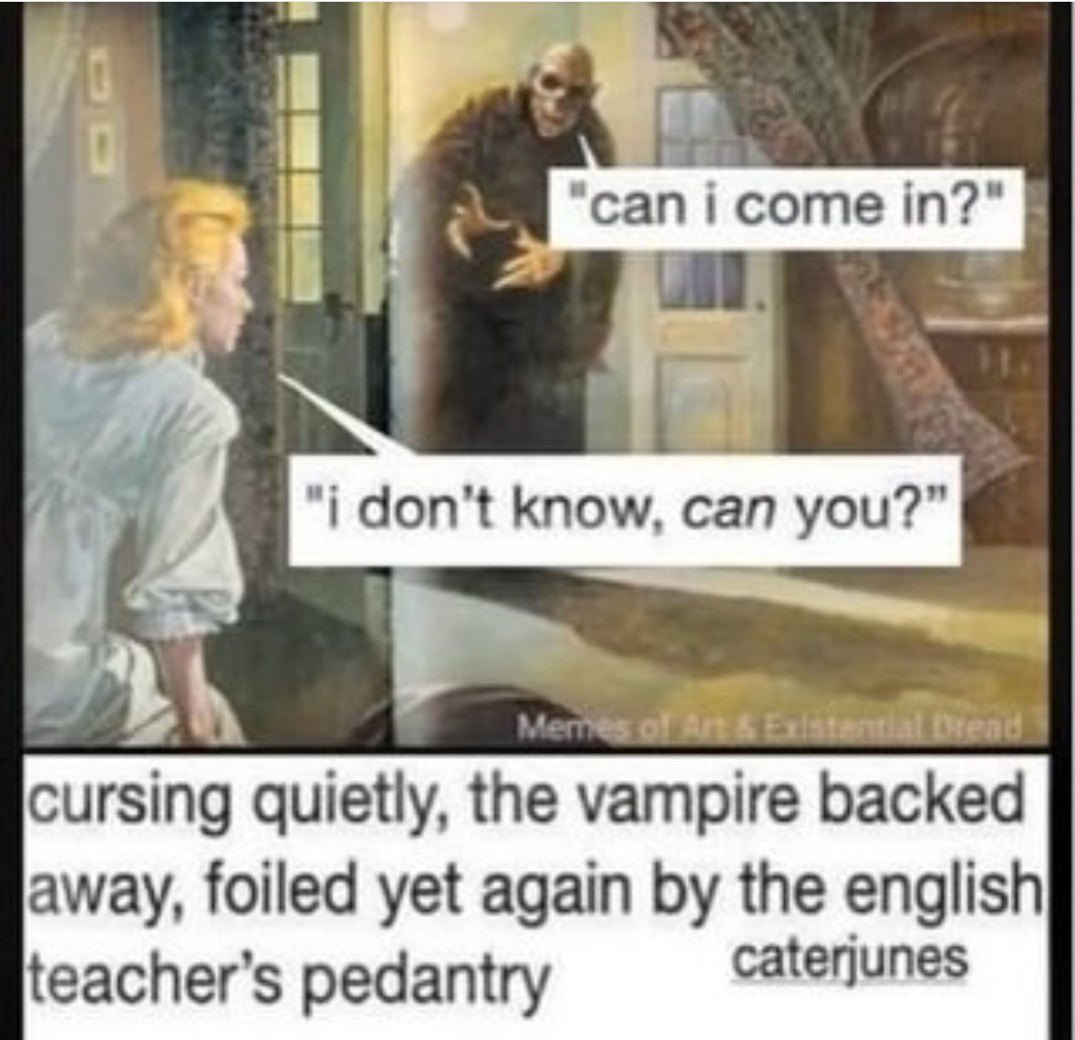 When your grammar knowledge is so good it keeps vampires away