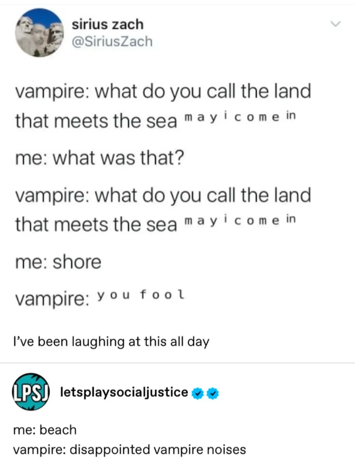 Vampires can't even understand a simple pun, smh
