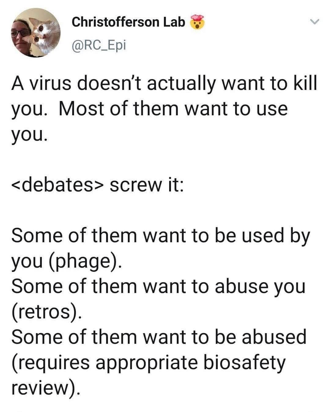 When you try to explain viruses but end up defining their entire emotional spectrum instead