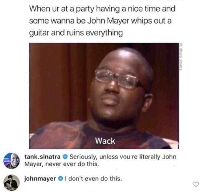 When some wanna-be John Mayer ruins the party vibe with a guitar and gets a Wack reaction.