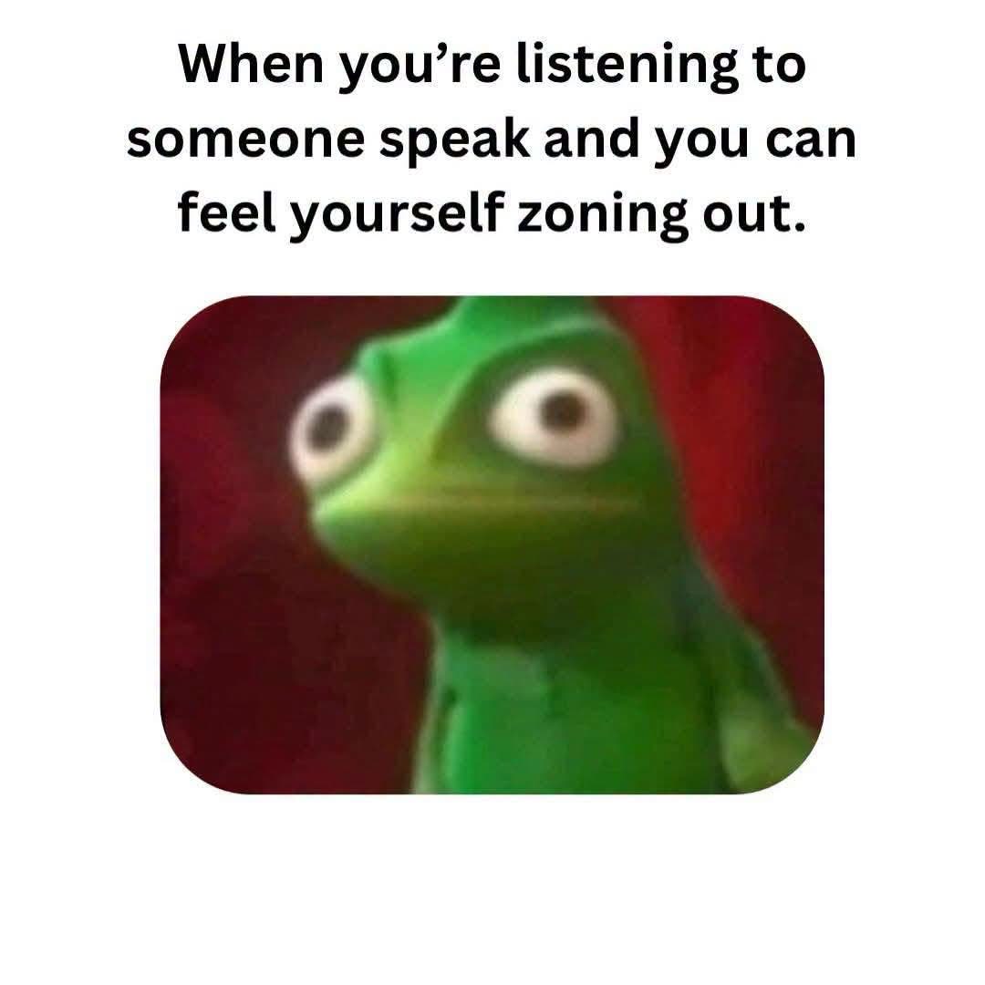 Me when I'm trying to listen but my brain just checks out