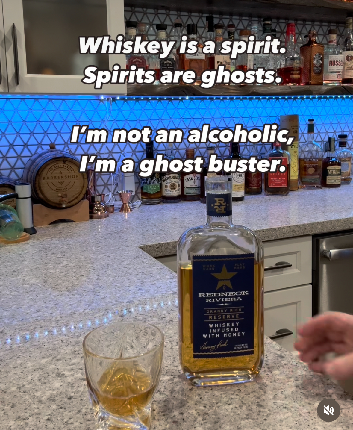LOL, this is me trying to justify my drinking habits. "Whiskey is a spirit. Spirits are ghosts. I'm not an alcoholic, I'm a ghost buster."