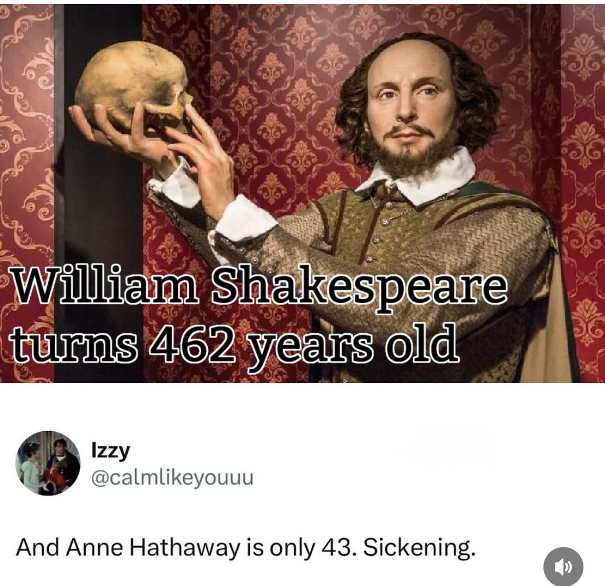 LOL imagine if Anne Hathaway was actually born in the 1500s and is also 43