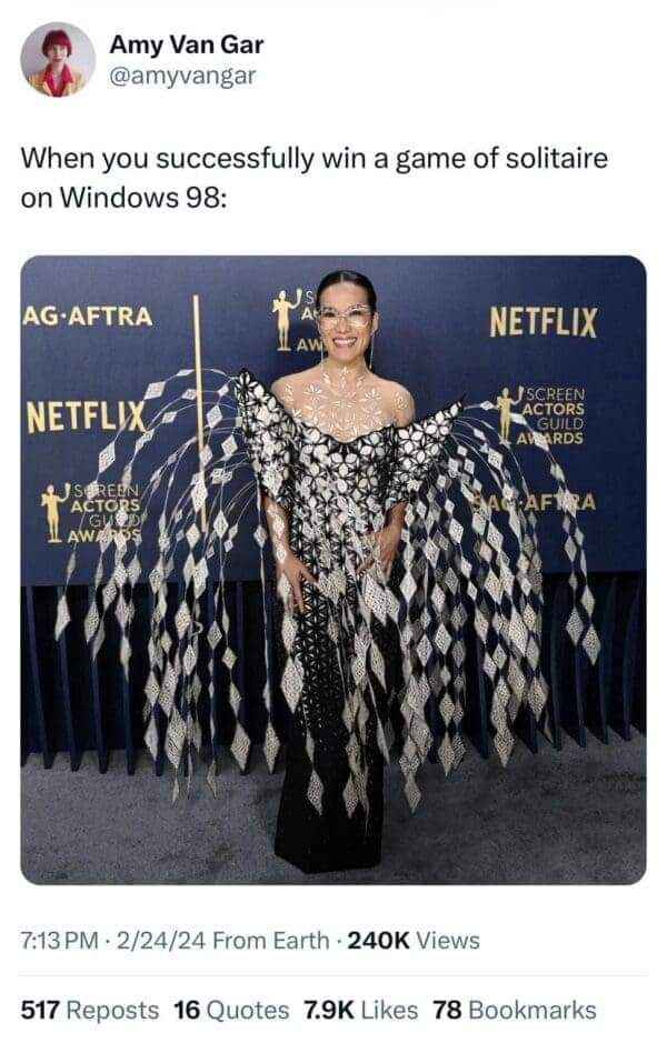 Pretty sure this is the outfit I wore when I finally beat Windows 98 solitaire