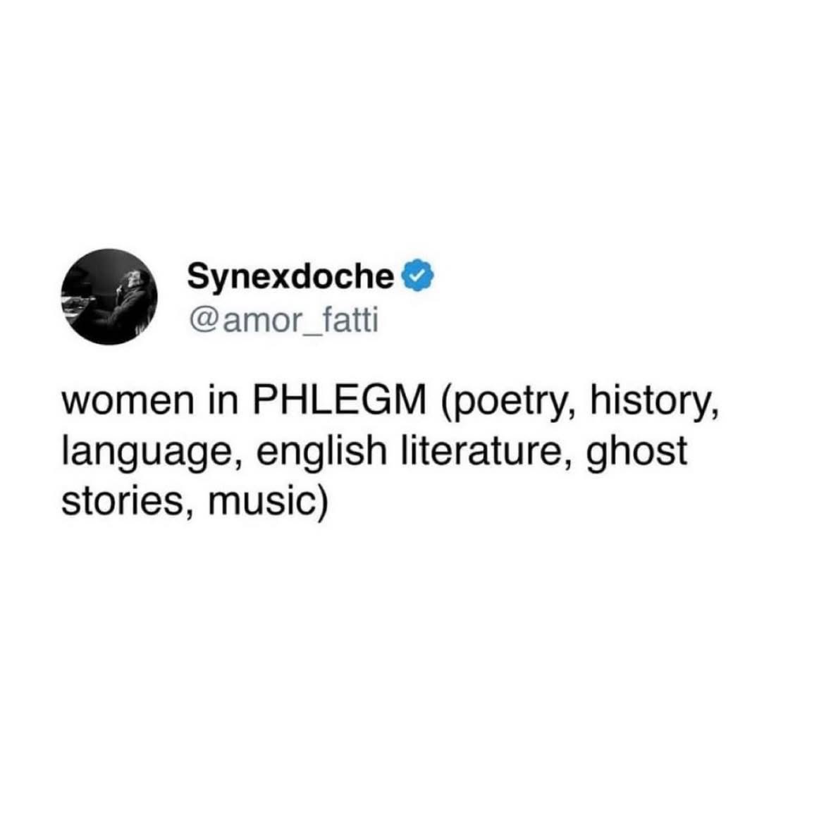 This is my brain when I see a list of cool-sounding subjects but they're all in the 'Phlegm' category.