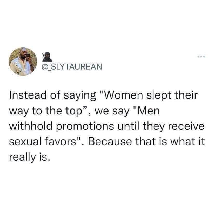 Basically flipping the script on how women get ahead