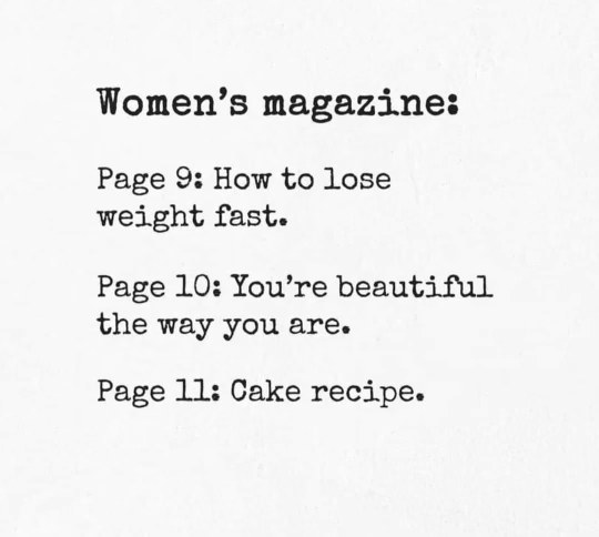 Women's magazines be like: gotta love that contradictory advice.