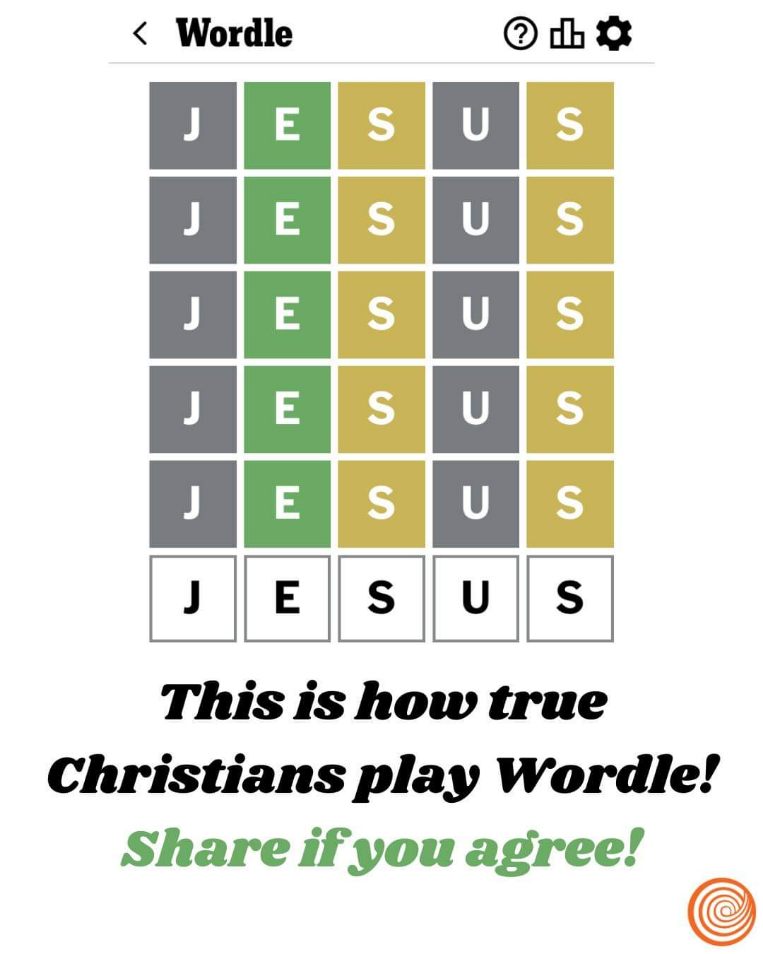When you're really committed to your Wordle strategy and also your faith.