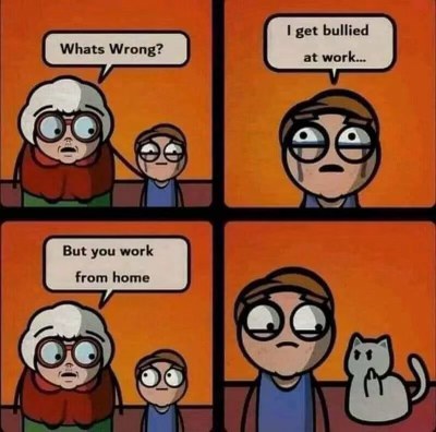 When you complain about work bullying but you actually just get bullied by your cat