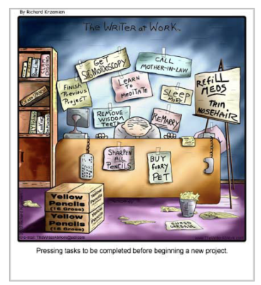 This writer is procrastinating ALL the things before starting a new project, I feel seen.