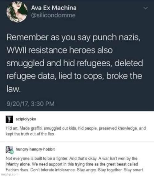 When history is used to justify breaking the law for a good cause