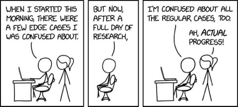 When you spend a whole day researching something and now you're confused about the regular stuff too, but hey, it's progress!
