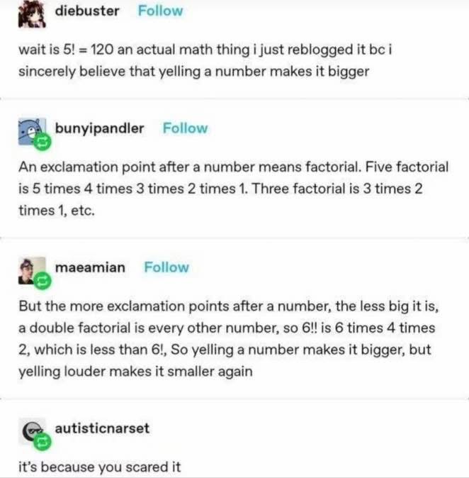 Math is wild, but the final answer is just that you scared the number.