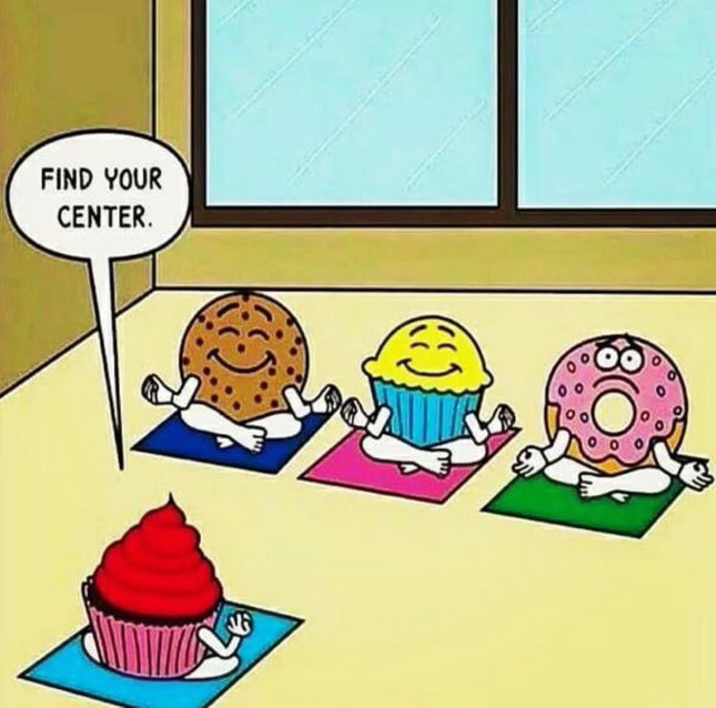 When the donuts are taking yoga too seriously and you're just a regular muffin tryna live