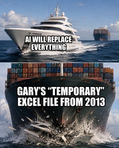 When AI takes over, but your old Excel file is still running the whole company lol